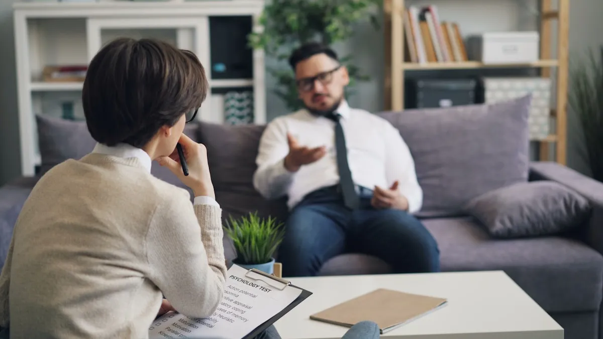 Couples therapy session in Fort Worth Texas, marriage counseling and relationship repair at The Trinity.