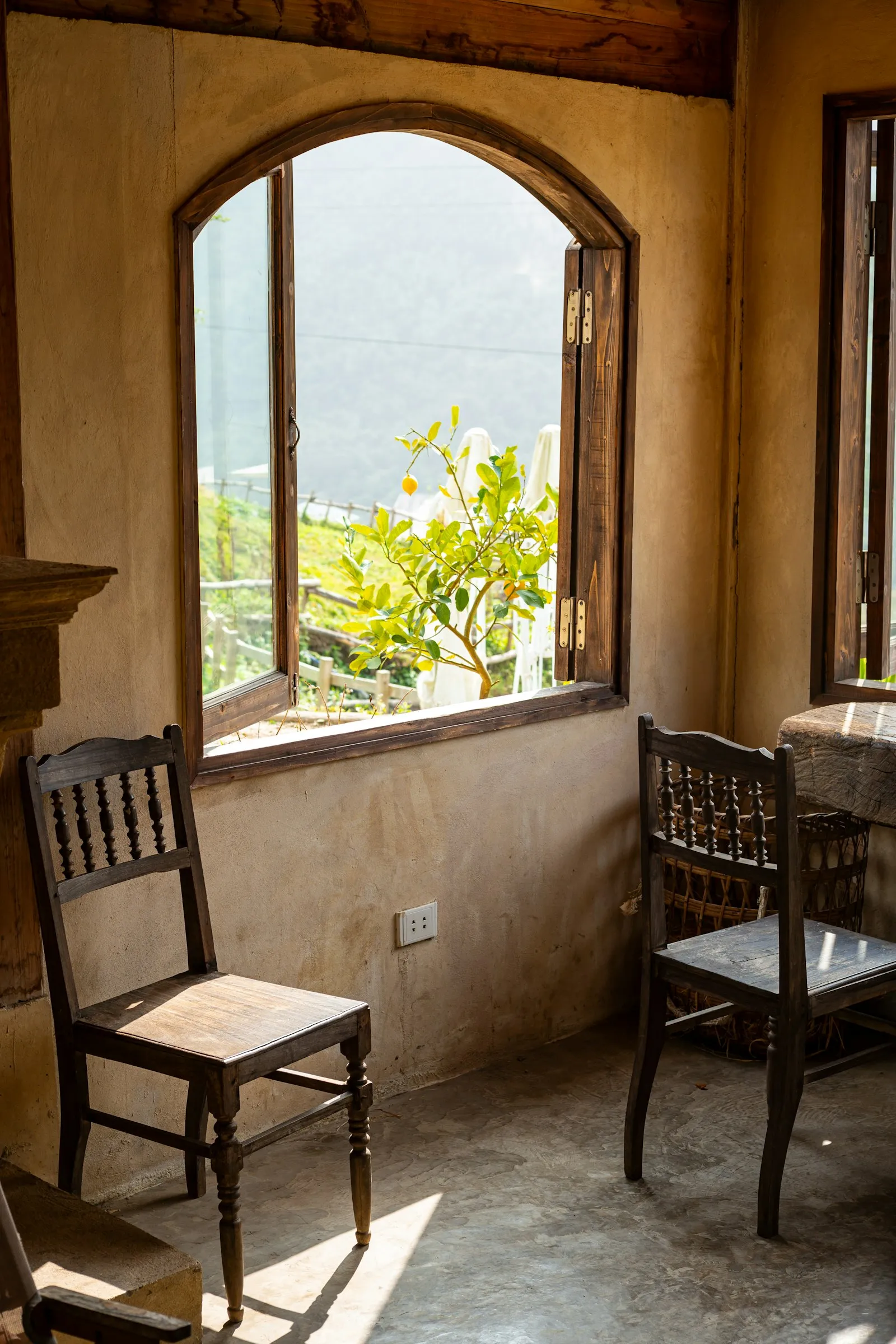 A pair of chairs in a waiting area