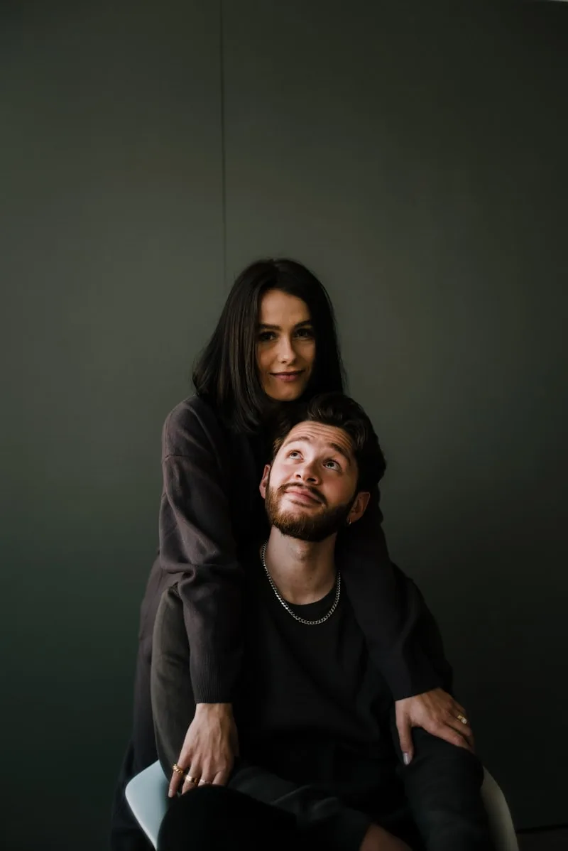 Two people in close conversation